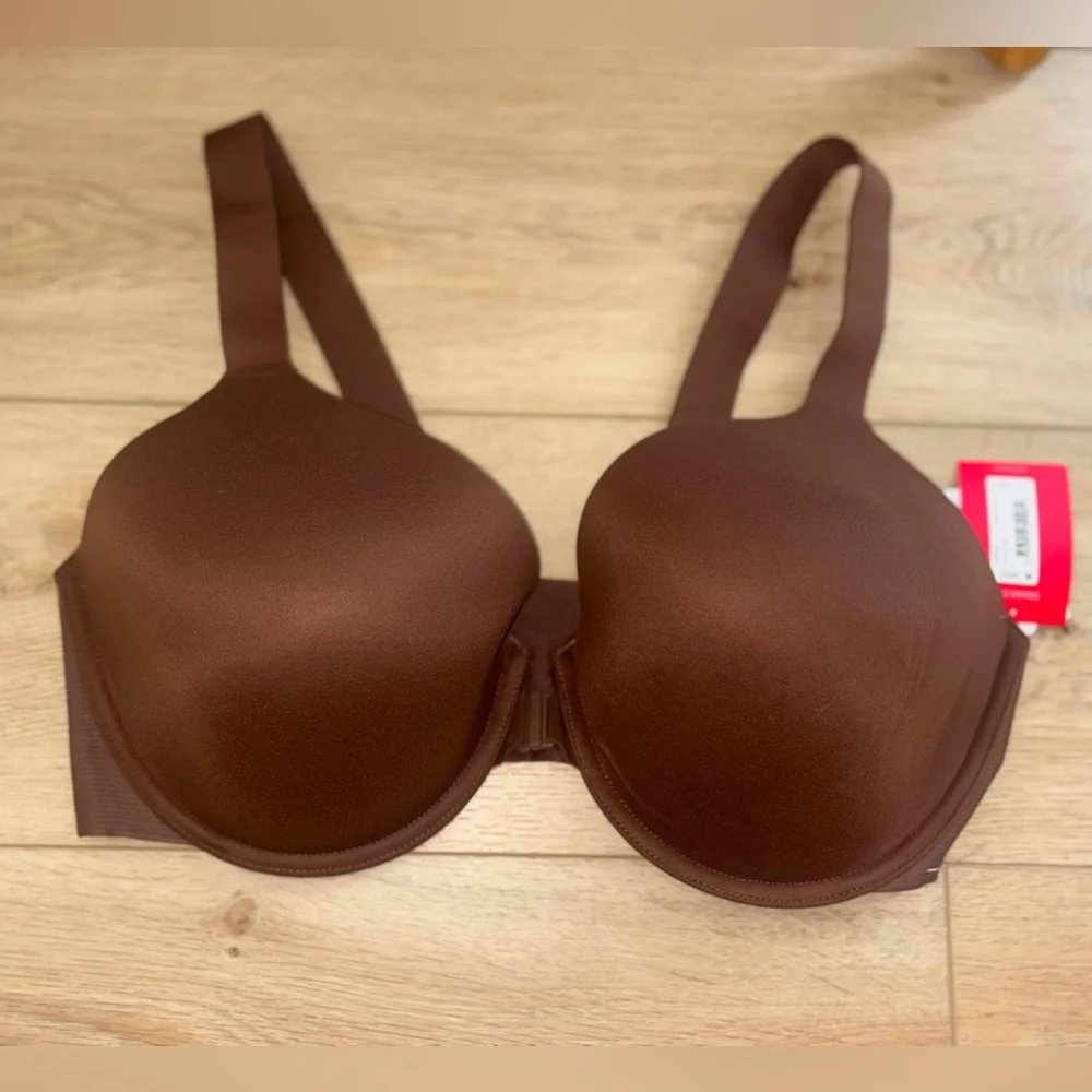 NWT Spanx Bra Front Close Full Coverage Chestnut Brown Size 40D - Picture 10 of 11